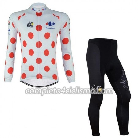 Maglia Bianca con pois Rossi + Calzamaglia 2017 Tour De France Maglia Bianca con pois Rossi + Calzamaglia 2017 Tour De France